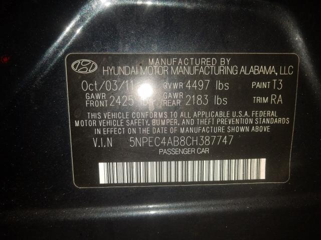 Photo 9 VIN: 5NPEC4AB8CH387747 - HYUNDAI SONATA SE 