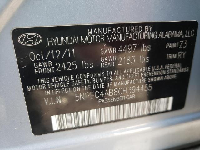 Photo 9 VIN: 5NPEC4AB8CH394455 - HYUNDAI SONATA SE 