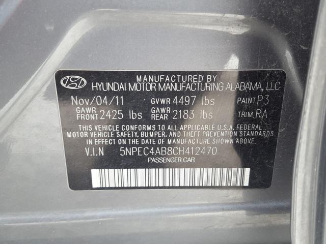 Photo 9 VIN: 5NPEC4AB8CH412470 - HYUNDAI SONATA SE 