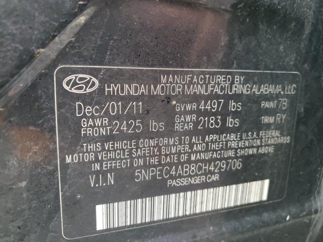 Photo 9 VIN: 5NPEC4AB8CH429706 - HYUNDAI SONATA SE 