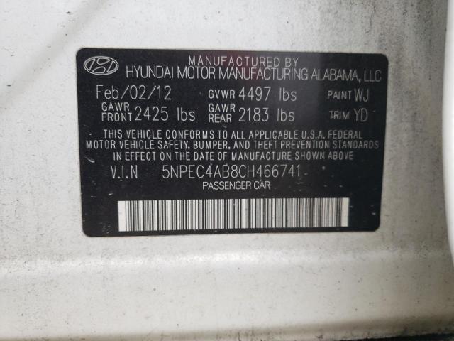 Photo 11 VIN: 5NPEC4AB8CH466741 - HYUNDAI SONATA SE 