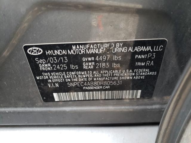 Photo 9 VIN: 5NPEC4AB8DH805631 - HYUNDAI SONATA SE 