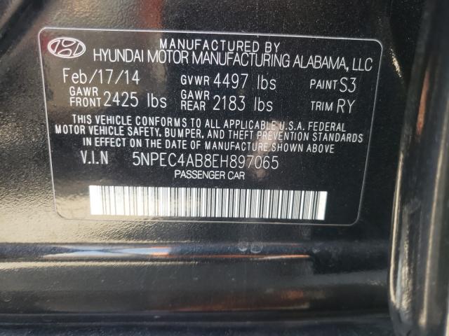 Photo 9 VIN: 5NPEC4AB8EH897065 - HYUNDAI SONATA SE 