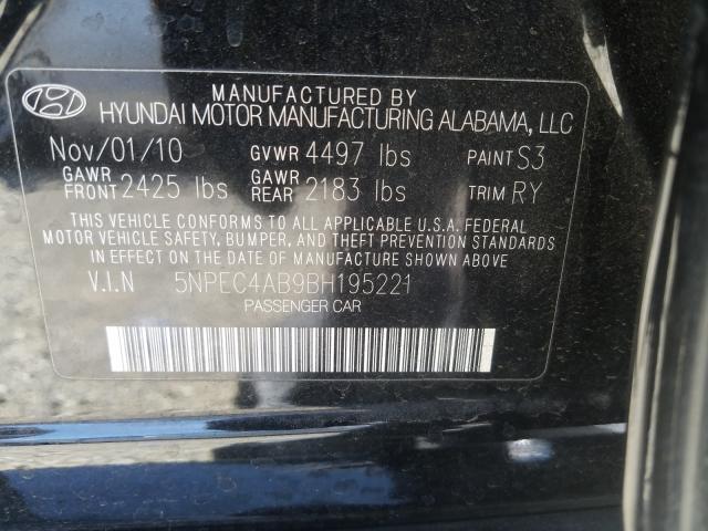 Photo 9 VIN: 5NPEC4AB9BH195221 - HYUNDAI SONATA SE 