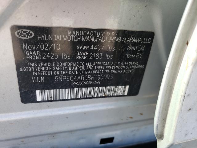 Photo 9 VIN: 5NPEC4AB9BH196093 - HYUNDAI SONATA SE 