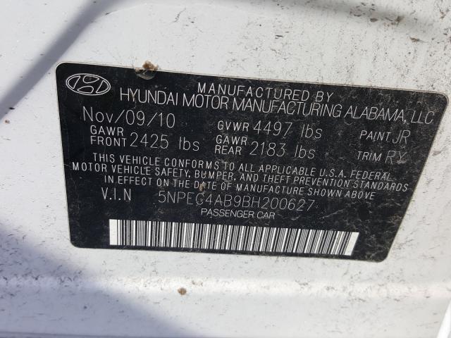 Photo 9 VIN: 5NPEC4AB9BH200627 - HYUNDAI SONATA SE 