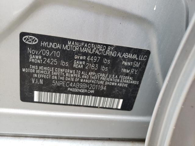 Photo 9 VIN: 5NPEC4AB9BH201194 - HYUNDAI SONATA SE 