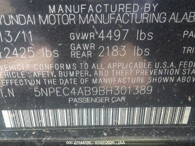 Photo 8 VIN: 5NPEC4AB9BH301389 - HYUNDAI SONATA 