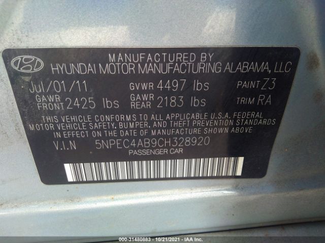 Photo 8 VIN: 5NPEC4AB9CH328920 - HYUNDAI SONATA 