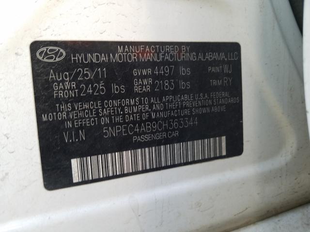 Photo 9 VIN: 5NPEC4AB9CH363344 - HYUNDAI SONATA SE 