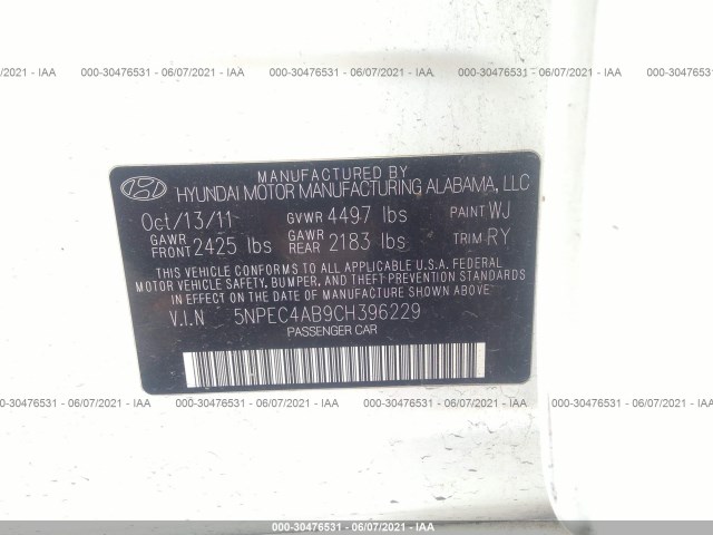 Photo 8 VIN: 5NPEC4AB9CH396229 - HYUNDAI SONATA 