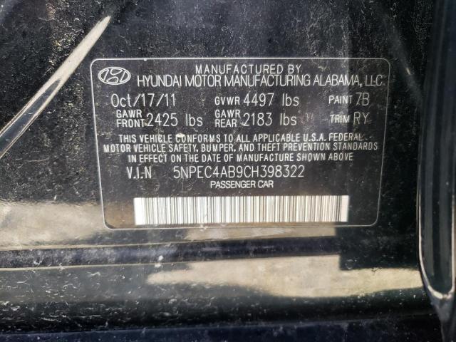 Photo 11 VIN: 5NPEC4AB9CH398322 - HYUNDAI SONATA SE 