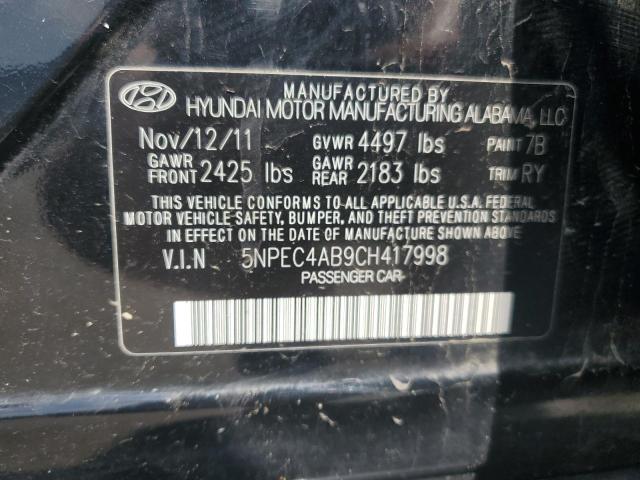 Photo 11 VIN: 5NPEC4AB9CH417998 - HYUNDAI SONATA 