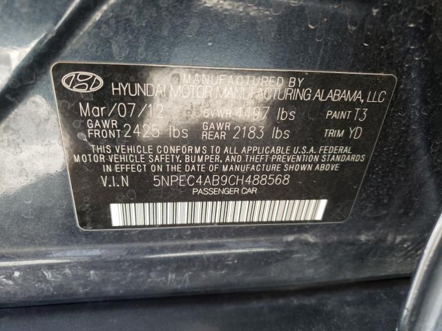 Photo 9 VIN: 5NPEC4AB9CH488568 - HYUNDAI SONATA SE 