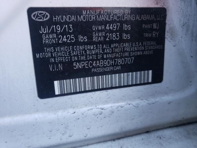 Photo 9 VIN: 5NPEC4AB9DH780707 - HYUNDAI SONATA SE 