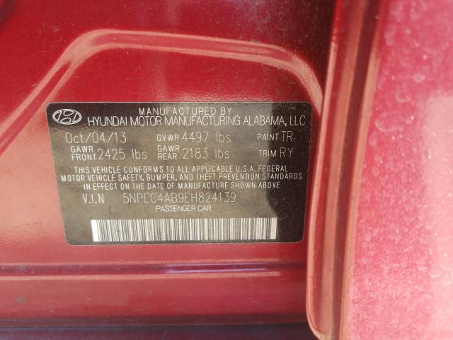 Photo 9 VIN: 5NPEC4AB9EH824139 - HYUNDAI SONATA SE 