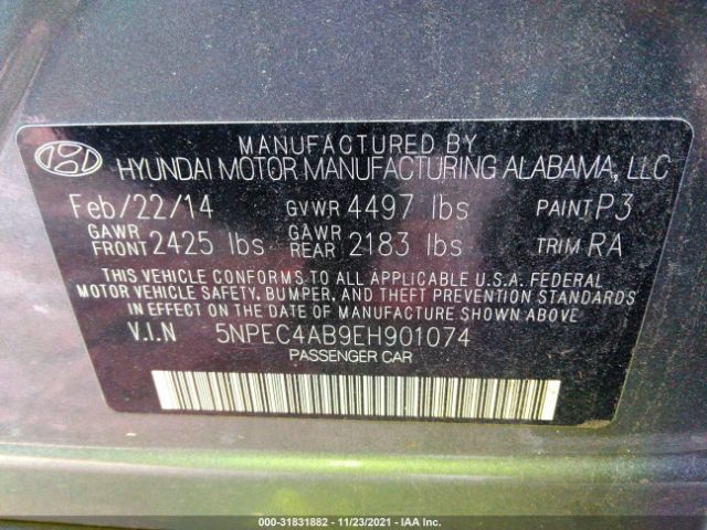 Photo 8 VIN: 5NPEC4AB9EH901074 - HYUNDAI SONATA 