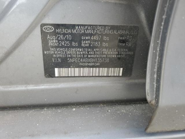 Photo 11 VIN: 5NPEC4ABXBH135738 - HYUNDAI SONATA 