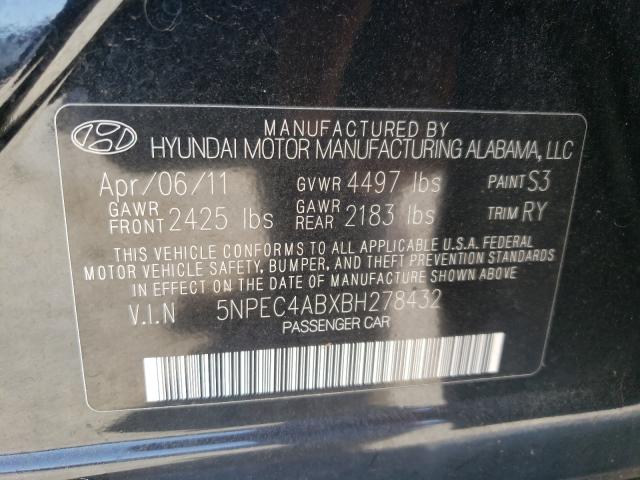 Photo 9 VIN: 5NPEC4ABXBH278432 - HYUNDAI SONATA SE 