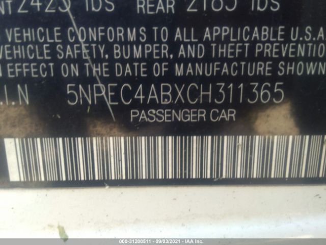 Photo 8 VIN: 5NPEC4ABXCH311365 - HYUNDAI SONATA 