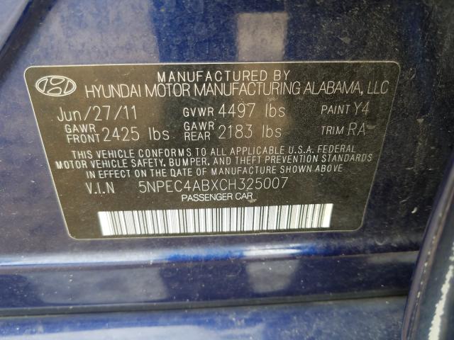 Photo 9 VIN: 5NPEC4ABXCH325007 - HYUNDAI SONATA SE 