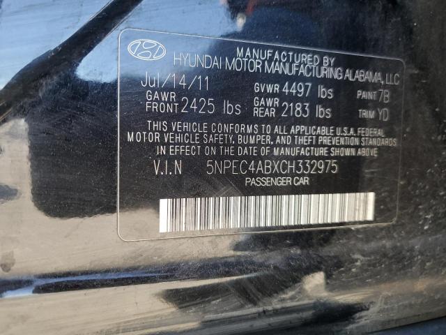 Photo 11 VIN: 5NPEC4ABXCH332975 - HYUNDAI SONATA 