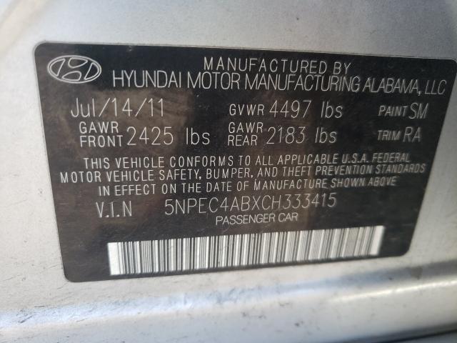 Photo 9 VIN: 5NPEC4ABXCH333415 - HYUNDAI SONATA SE 