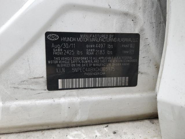 Photo 11 VIN: 5NPEC4ABXCH365975 - HYUNDAI SONATA SE 