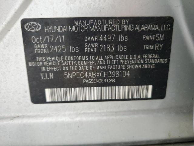 Photo 11 VIN: 5NPEC4ABXCH398104 - HYUNDAI SONATA 