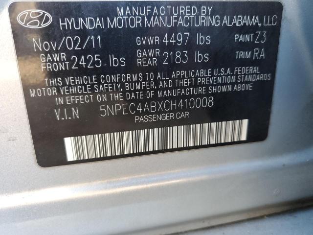 Photo 11 VIN: 5NPEC4ABXCH410008 - HYUNDAI SONATA SE 