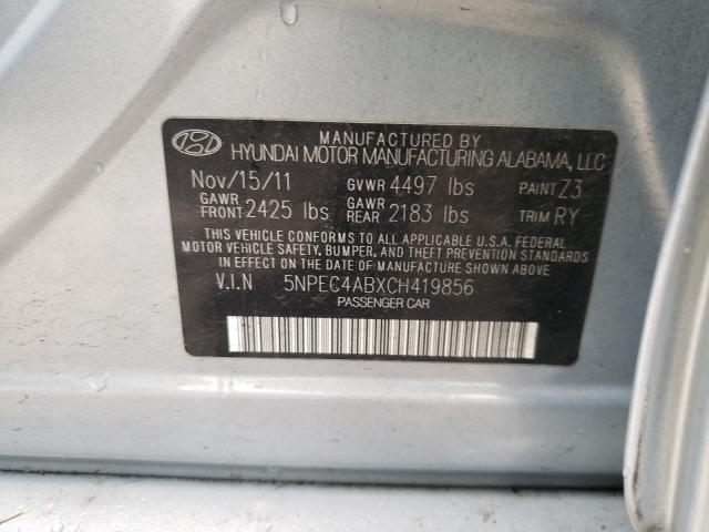 Photo 9 VIN: 5NPEC4ABXCH419856 - HYUNDAI SONATA SE 