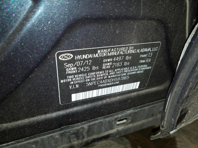 Photo 9 VIN: 5NPEC4ABXDH597865 - HYUNDAI SONATA 