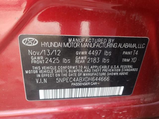 Photo 9 VIN: 5NPEC4ABXDH644666 - HYUNDAI SONATA SE 