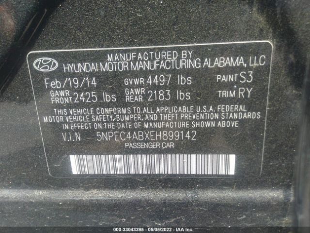 Photo 8 VIN: 5NPEC4ABXEH899142 - HYUNDAI SONATA 