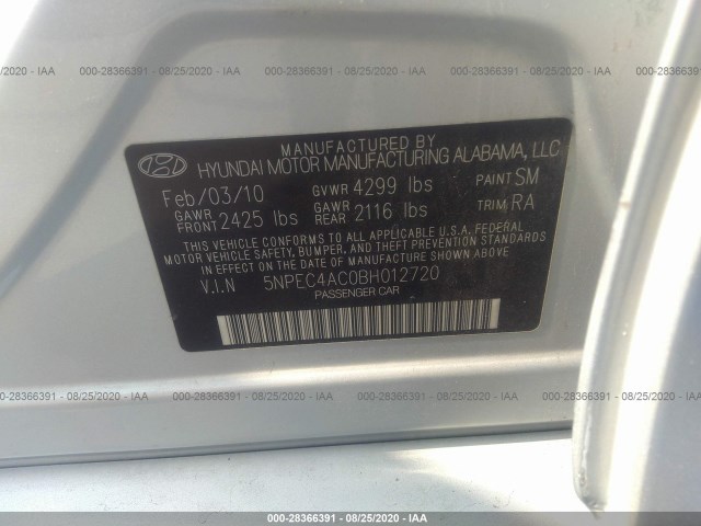 Photo 8 VIN: 5NPEC4AC0BH012720 - HYUNDAI SONATA 