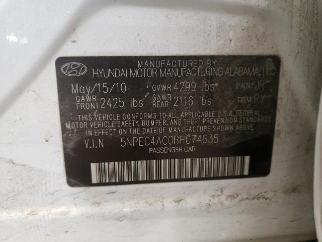 Photo 9 VIN: 5NPEC4AC0BH074635 - HYUNDAI SONATA SE 