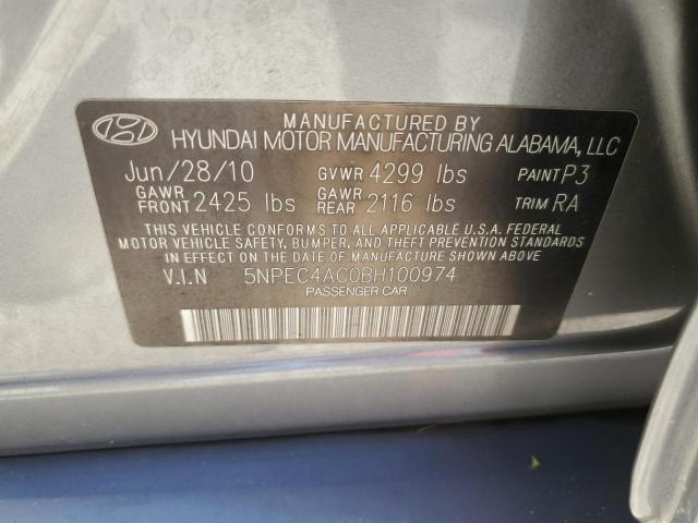 Photo 11 VIN: 5NPEC4AC0BH100974 - HYUNDAI SONATA SE 