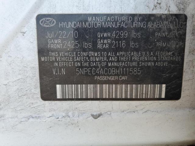 Photo 11 VIN: 5NPEC4AC0BH111585 - HYUNDAI SONATA SE 