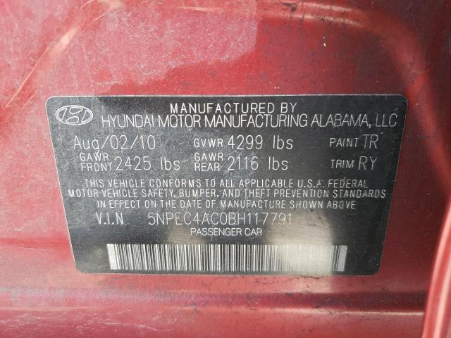 Photo 11 VIN: 5NPEC4AC0BH117791 - HYUNDAI SONATA 