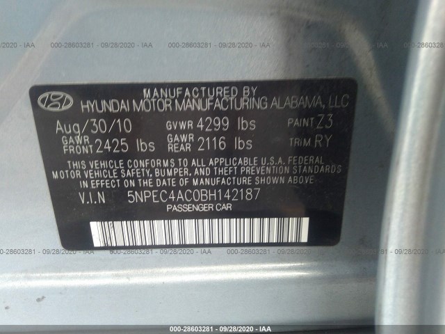 Photo 8 VIN: 5NPEC4AC0BH142187 - HYUNDAI SONATA 