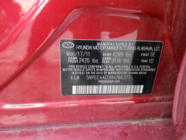 Photo 11 VIN: 5NPEC4AC0BH266377 - HYUNDAI SONATA SE 