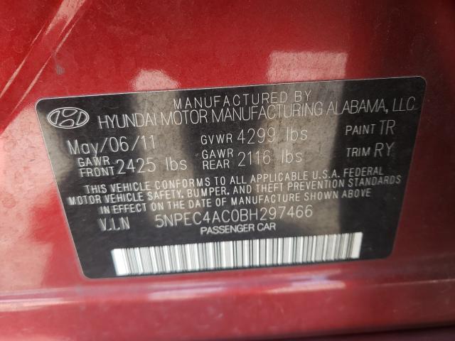 Photo 9 VIN: 5NPEC4AC0BH297466 - HYUNDAI SONATA SE 