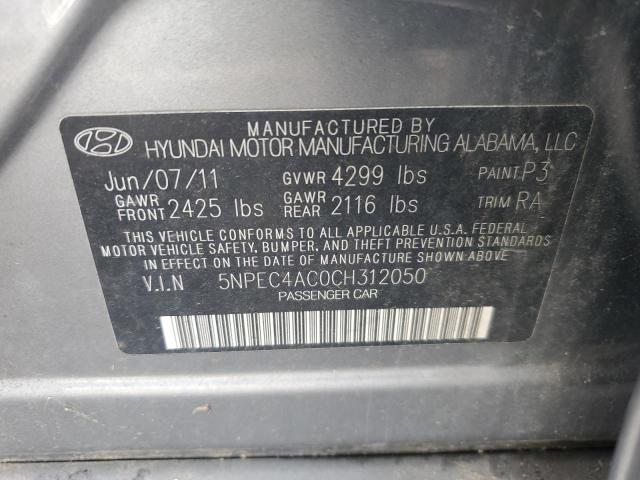 Photo 11 VIN: 5NPEC4AC0CH312050 - HYUNDAI SONATA 