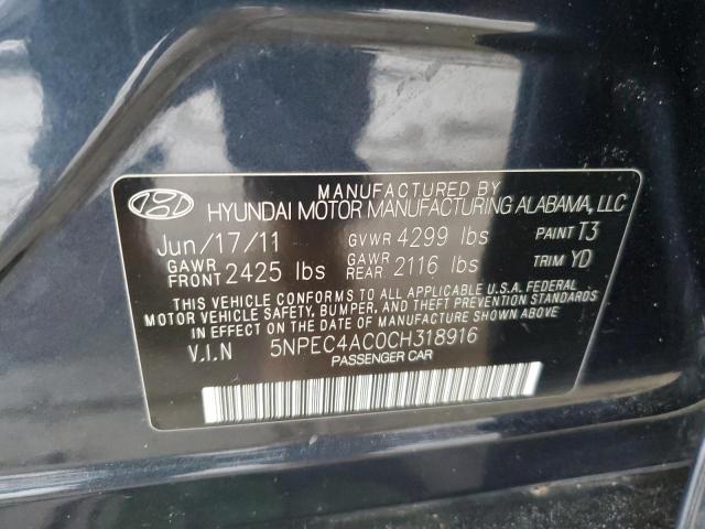 Photo 12 VIN: 5NPEC4AC0CH318916 - HYUNDAI SONATA 