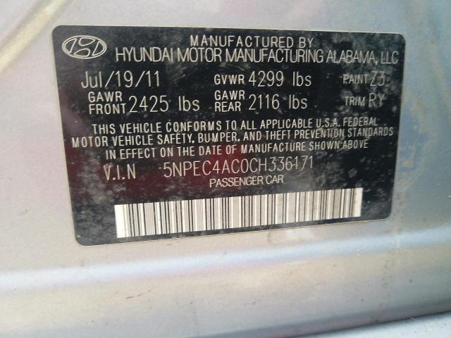 Photo 9 VIN: 5NPEC4AC0CH336171 - HYUNDAI SONATA SE 