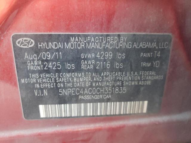 Photo 9 VIN: 5NPEC4AC0CH351835 - HYUNDAI SONATA SE 