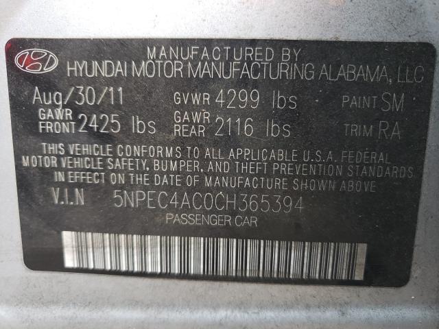 Photo 9 VIN: 5NPEC4AC0CH365394 - HYUNDAI SONATA SE 