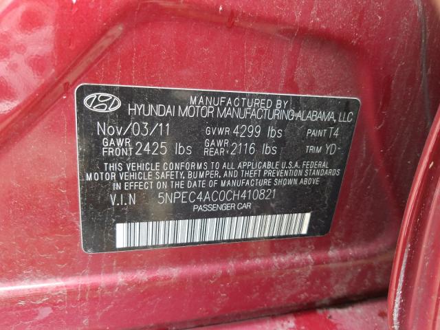 Photo 9 VIN: 5NPEC4AC0CH410821 - HYUNDAI SONATA SE 