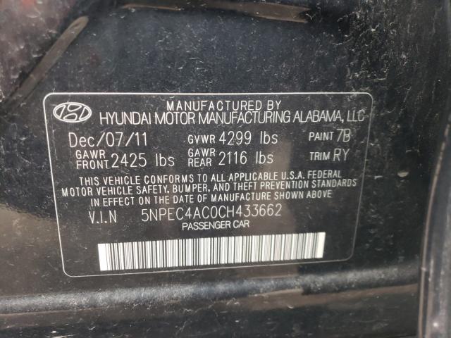 Photo 9 VIN: 5NPEC4AC0CH433662 - HYUNDAI SONATA SE 