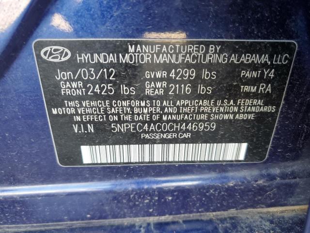 Photo 11 VIN: 5NPEC4AC0CH446959 - HYUNDAI SONATA 